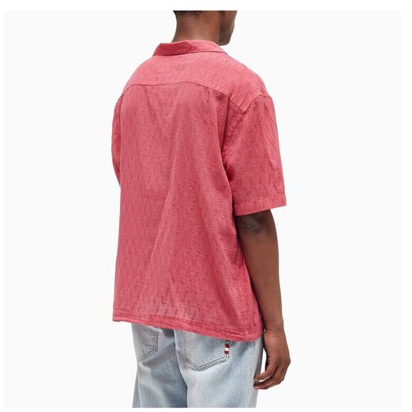 President's Men Rangi Embroidery Detail Short Sleeve Shirt Sun Fade Size L - Picture 2 of 3